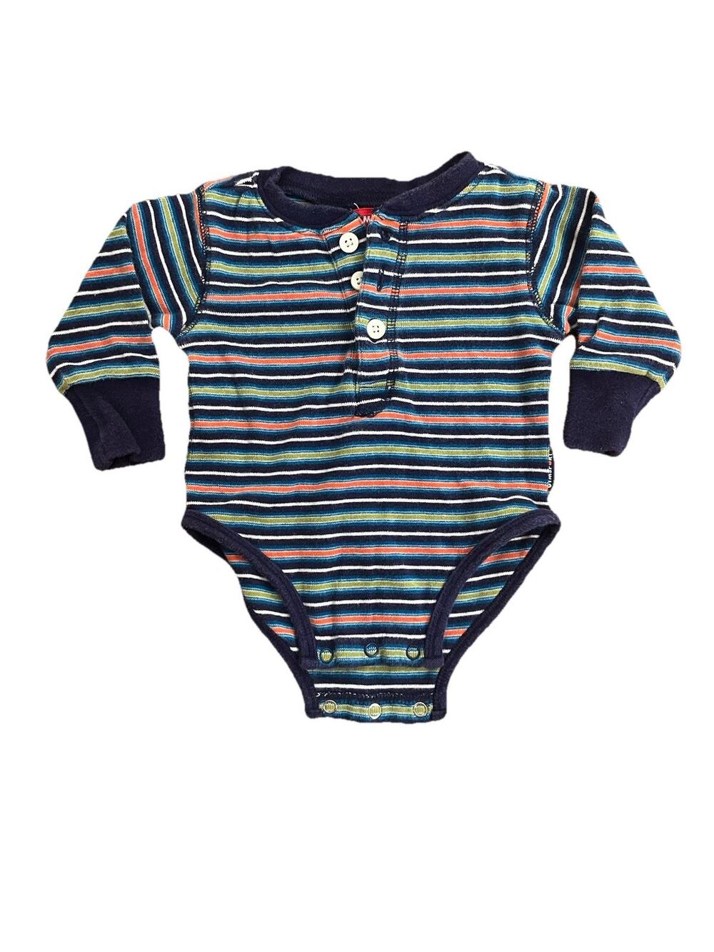 Vintage 1998 Gymboree Gymsport Striped Bodysuit Newborn Baby Long Sleeve